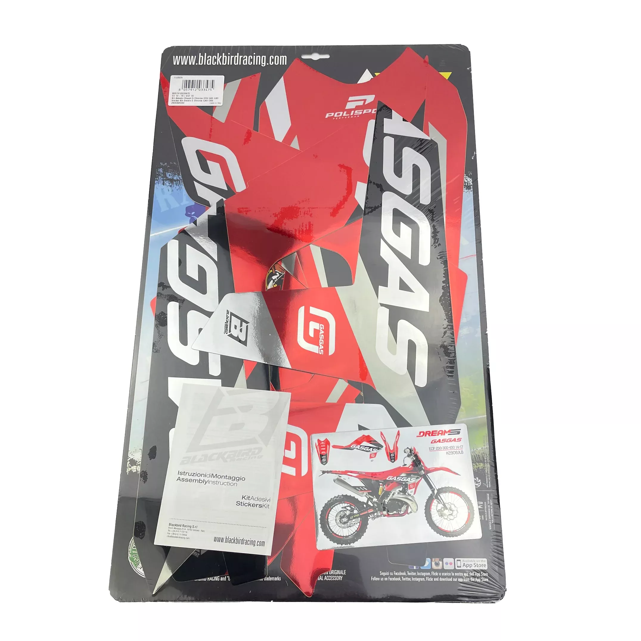 12-17 EC/ECF GAS GAS DREAM 5 CHROME EFX GRAPHICS, BLACKBIRD 2906ABCRO