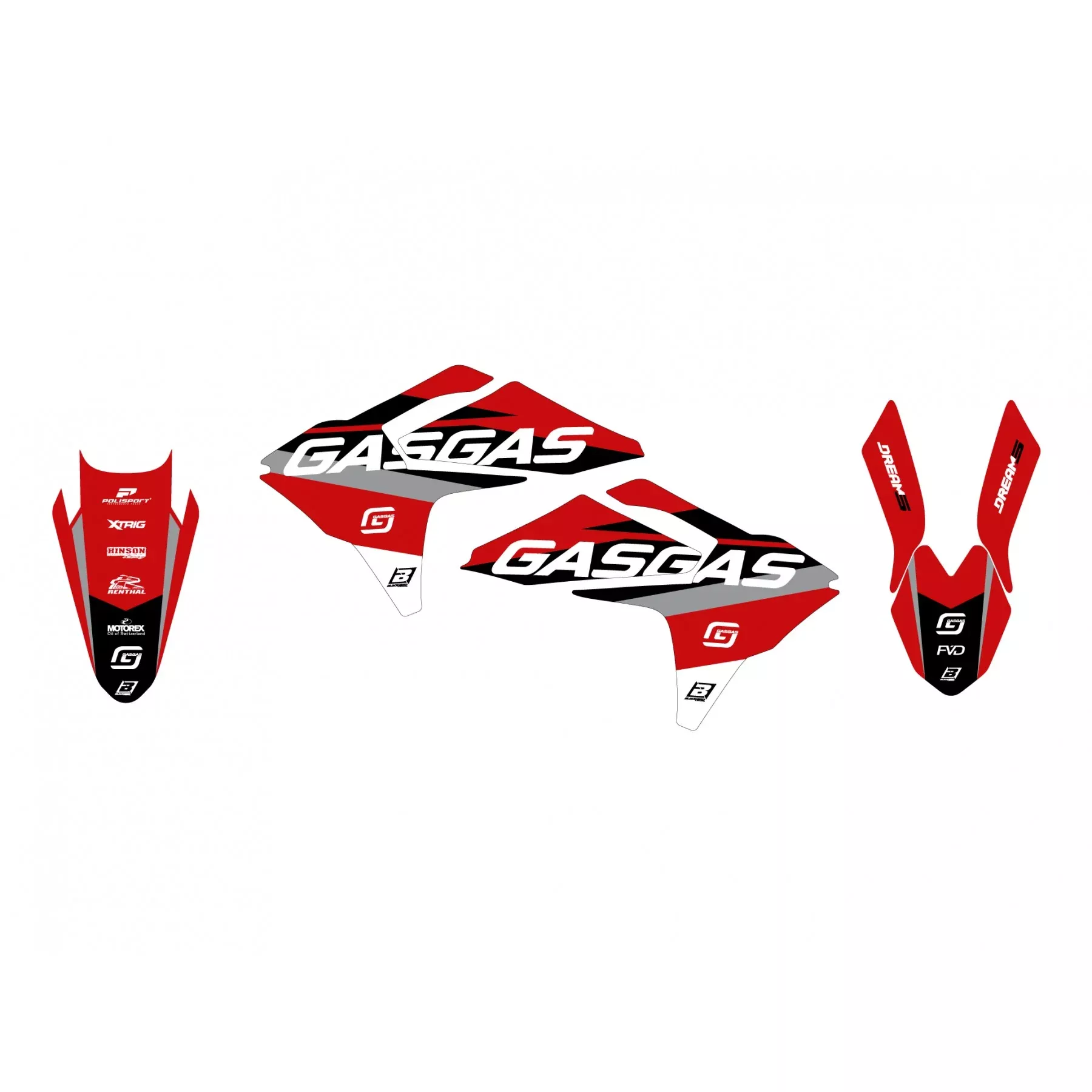 2024-2025 MC/EC GASGAS DREAM 5 DECALS, BLACKBIRD 2909AB