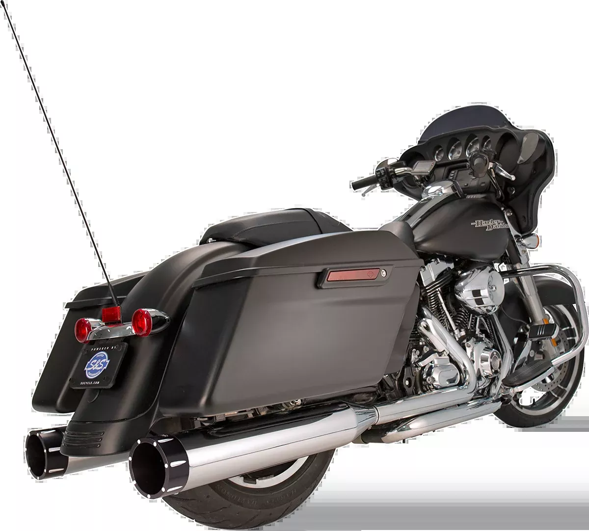 4-1/2" MK45 Performance Mufflers - Chrome with Black Tracer