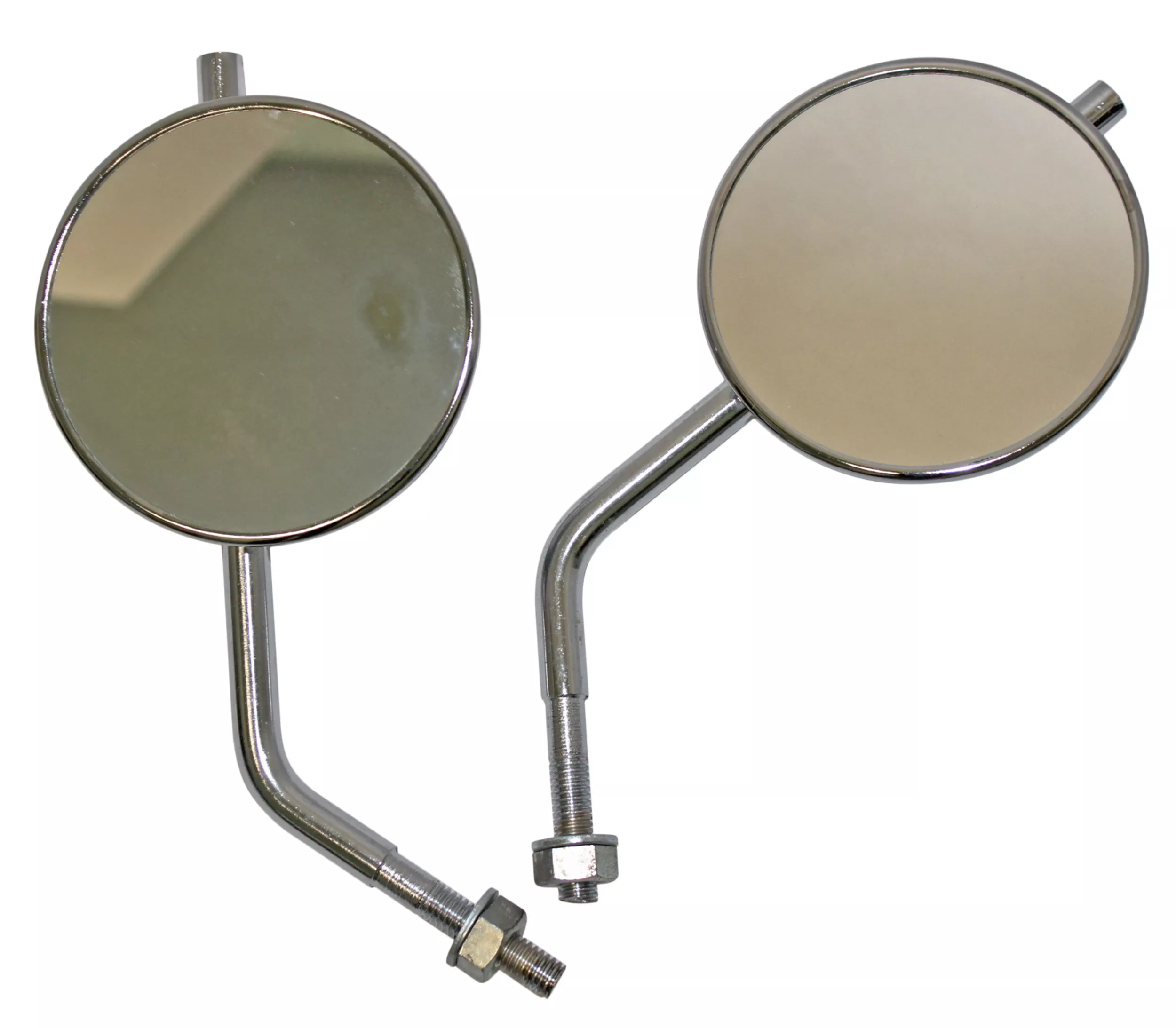 4-1/2" Round Chrome Mirror Set Superior | 10" Stem