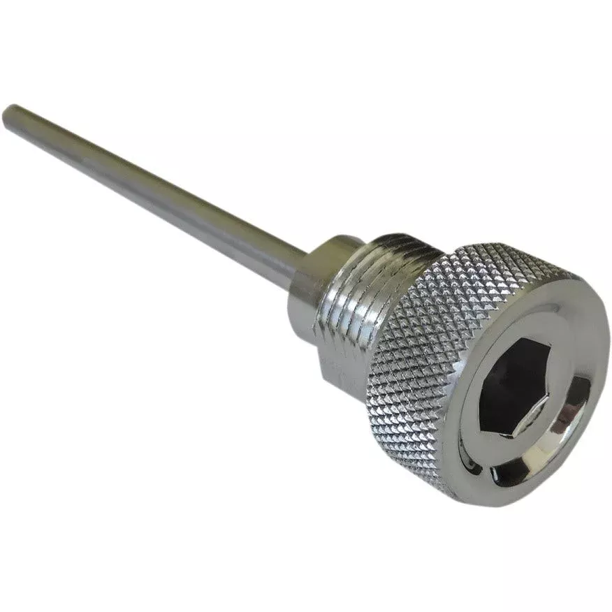 Accutronix Chrome Knurled Transmission Dipstick Harley Softail Dyna HD 37065-06