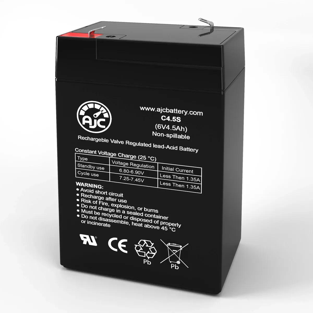 AJC Battery Compatible with B&B BP4.5-6 6V 4.5Ah UPS Battery