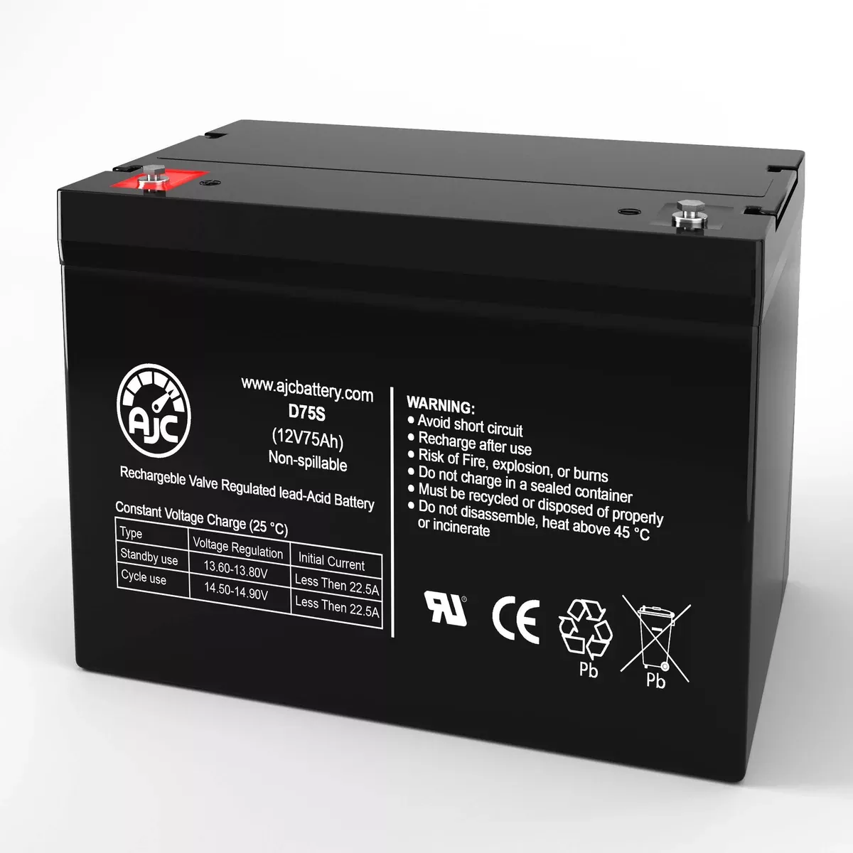 AJC Battery Compatible with Best Power FERRUPS FE1.15KVA 12V 75Ah UPS Battery