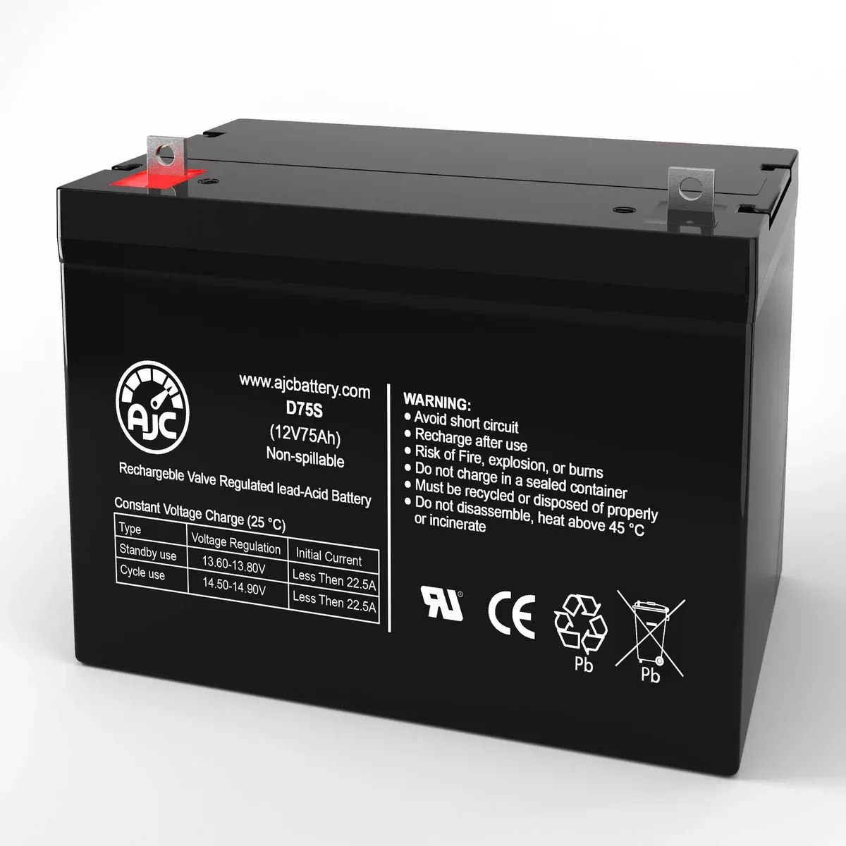 AJC Battery Compatible with Best Power Ferrups FE7KVA FE 7KVA 12V 75Ah UPS Battery