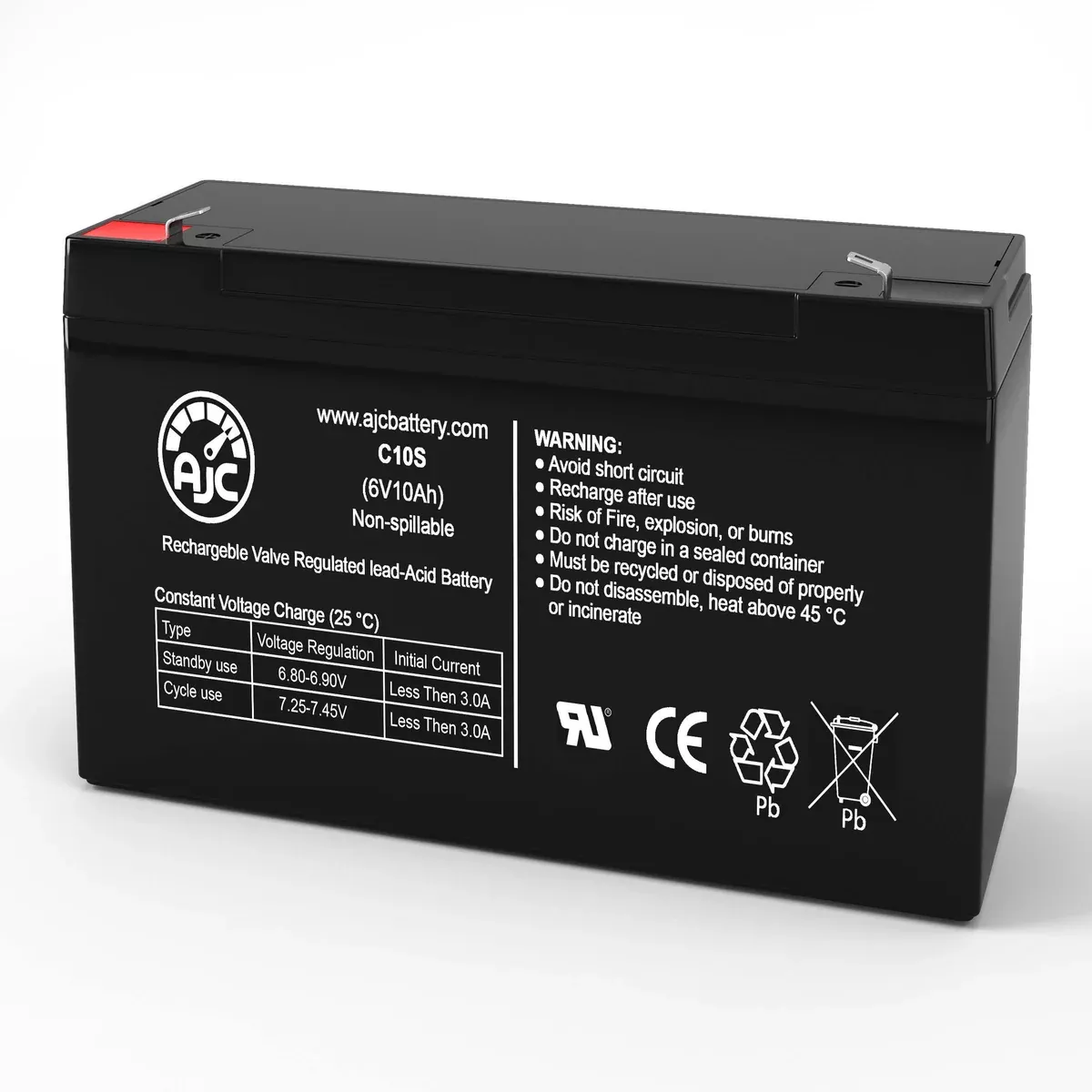 AJC Battery Compatible with Big Beam 2IL6S20 6V 10Ah Emergency Light Battery