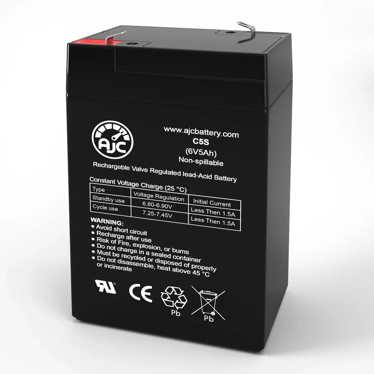 AJC Battery Compatible with Big Beam 2SE6S50 6V 5Ah Emergency Light Battery