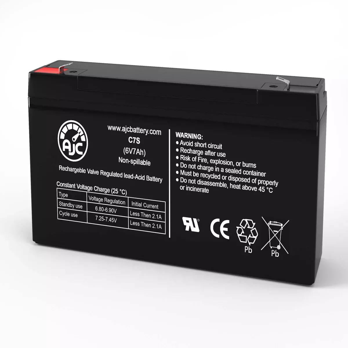 AJC Battery Compatible with BSB DC6-7.2 6V 7Ah Sealed Lead Acid Battery