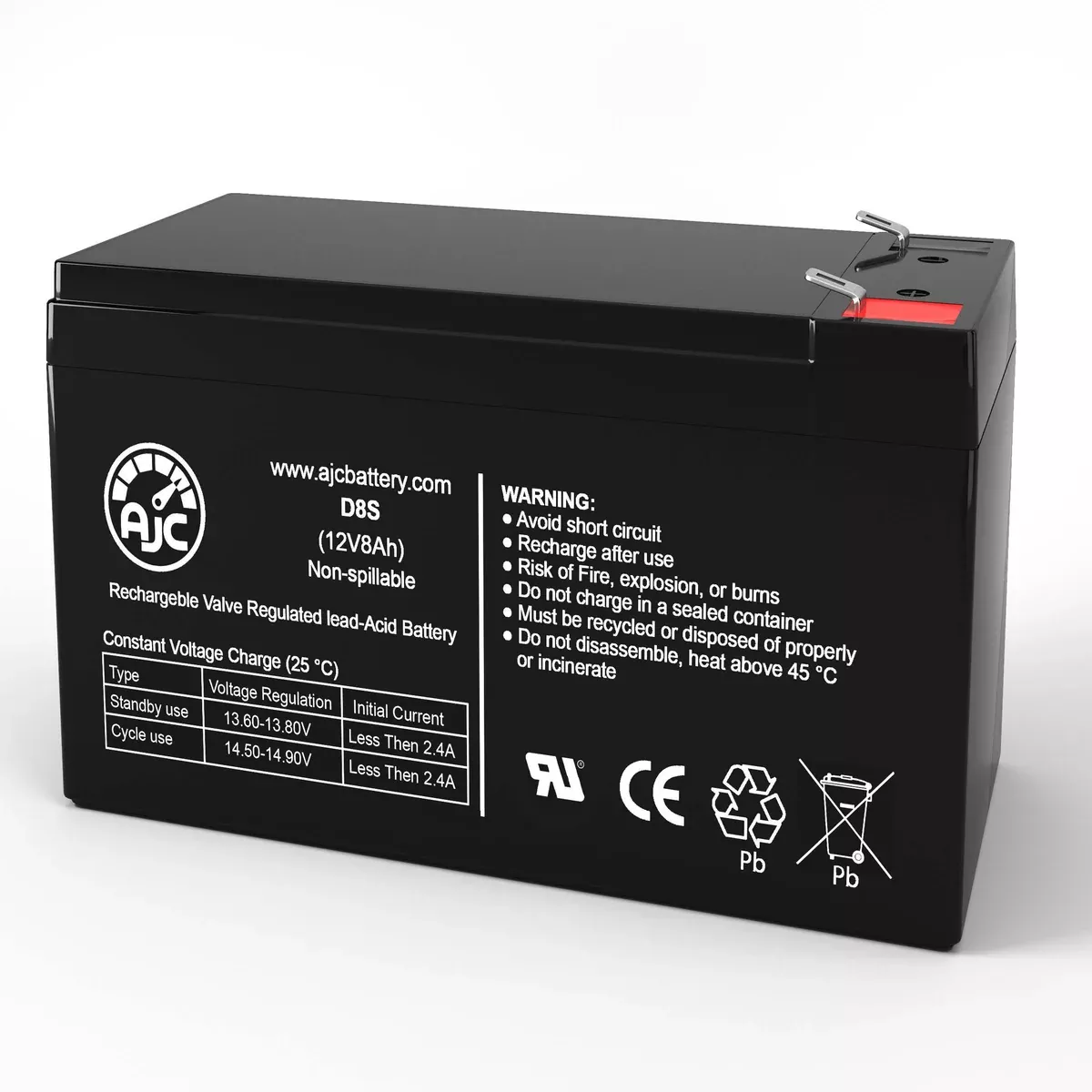 AJC Battery Compatible with Chloride Power Desk Power 500 12V 8Ah UPS Battery