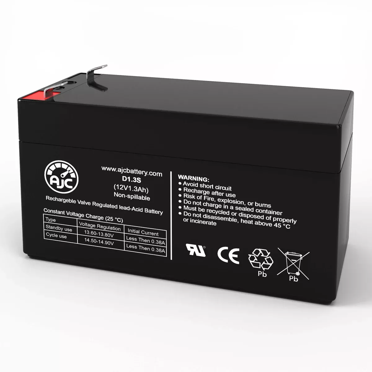 AJC Battery Compatible with CSB GP1213 12V 1.3Ah UPS Battery