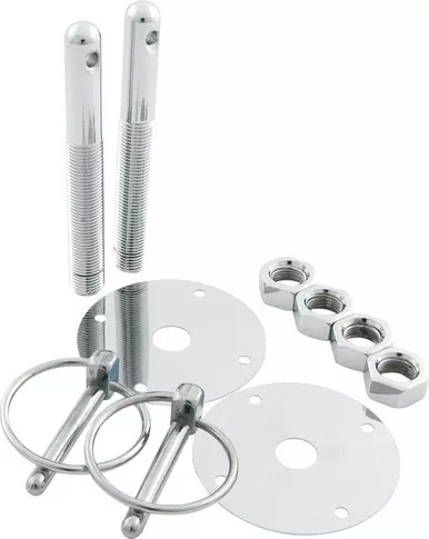 Allstar Performance Steel Hood Pin Kit w/ 1/4in Flip-Over Clips ALL18513