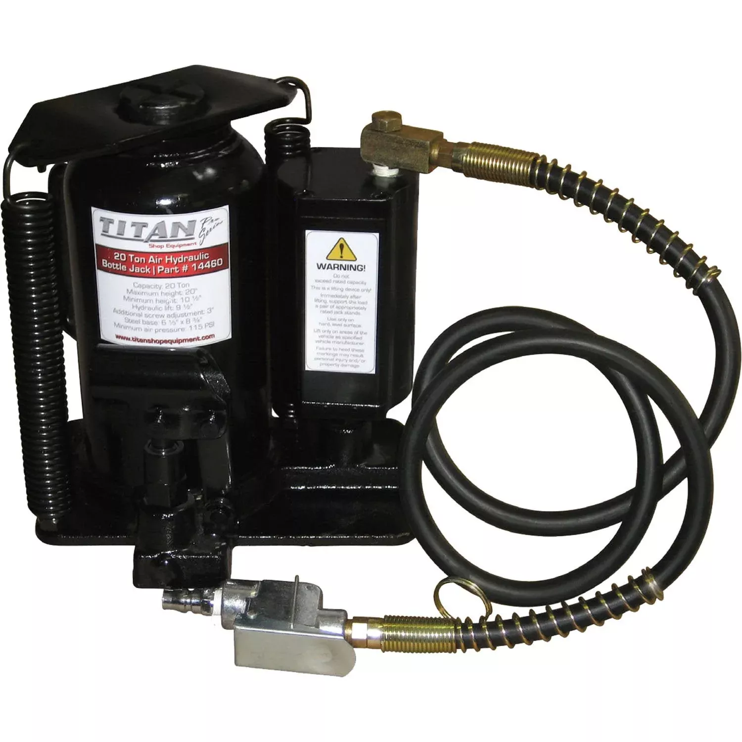 AME 20 Ton Titan Air / Hydraulic Bottle Jack With Return Springs