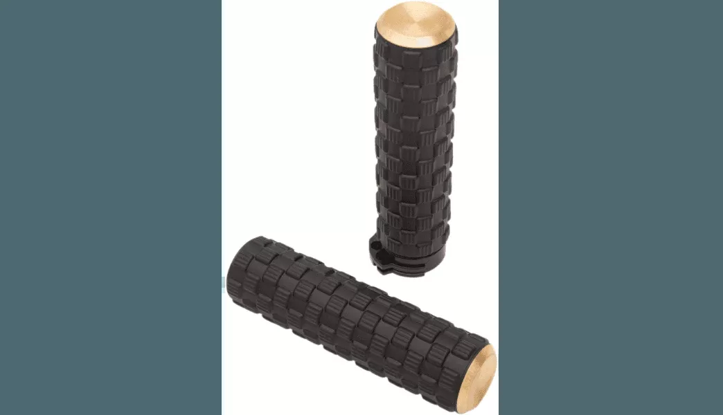 Arlen Ness Air Trax Grips for Harley Davidson Models with Cable Throttle Control - Brass