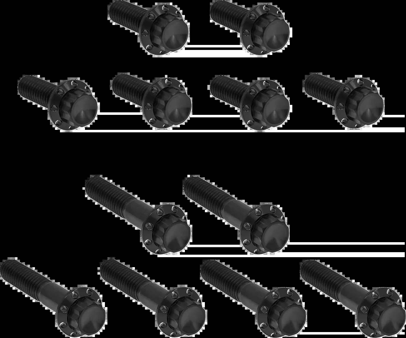 ARLEN NESS Bolt Kit - Rocker Box - 12-Point - Titanium - Black - 300-993