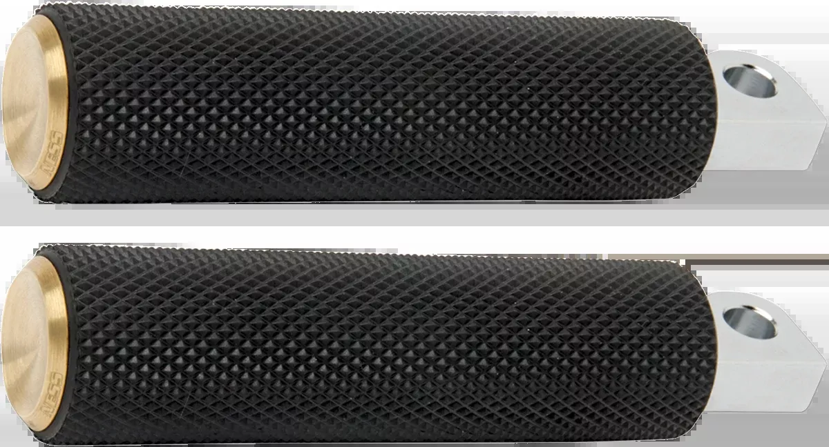 Arlen Ness Fusion Knurled Male Mount Brass Footpegs Pair for Harley Davidson