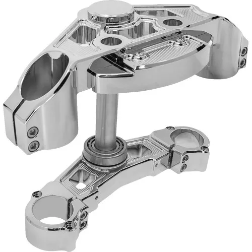 Arlen Ness Method +2" Drop Triple Tree Kit for 2015-2022 Harley Road Glide - Chrome