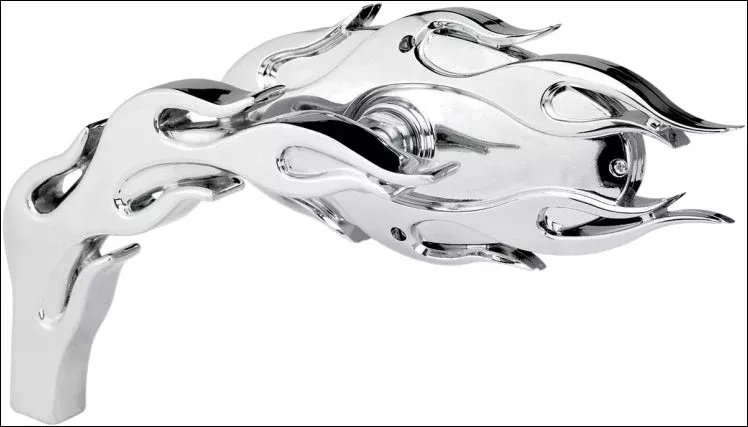Arlen Ness Micro Chrome Flamed Left Side Mirror Harley or Metric EACH