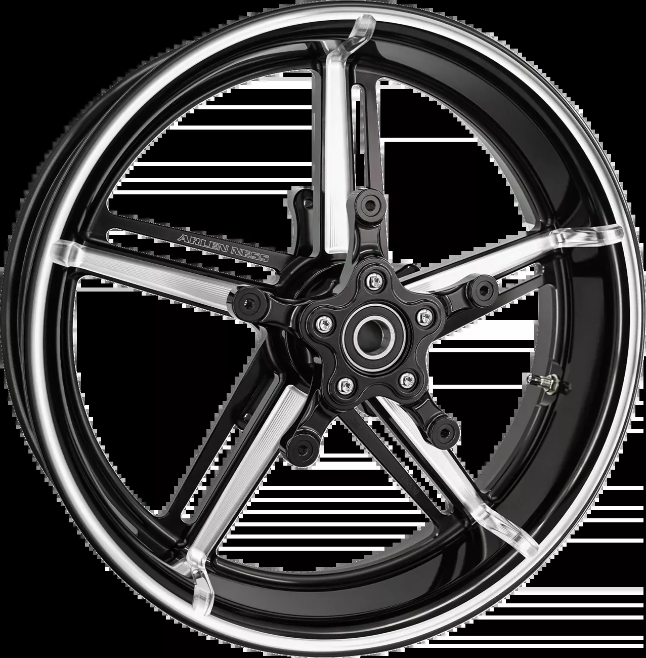 ARLEN NESS Wheel with Hub/Adapter - Factory 24 - Front - Black/Contrast Cut - 18x5.5 - 91-652