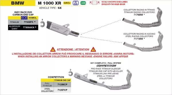 Arrow 77509AKN Indy Race EVO Aluminium Dark Slip On With Carbon End Cap