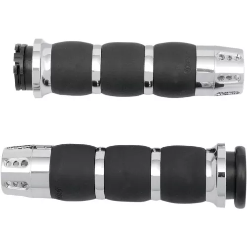 Avon Air Cushioned Velvet Gatlin Grips for Harley Dual Cable - Chrome