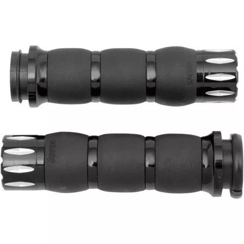 Avon Air Cushioned Velvet Rival Grips for Harley Electronic Throttle - Black