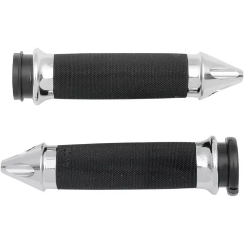 Avon Custom Contour Spike Grips for Harley Electronic Throttle - Chrome