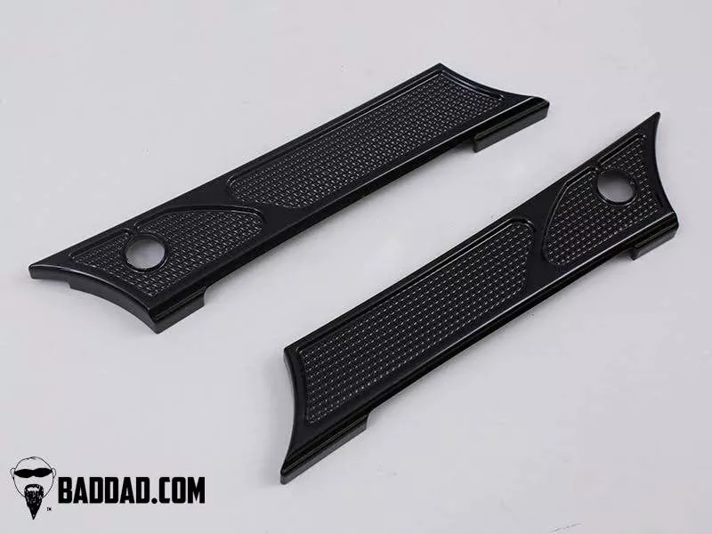 Bad Dad Black 900 Series Saddlebag Latch Hinge Covers Harley 14-22