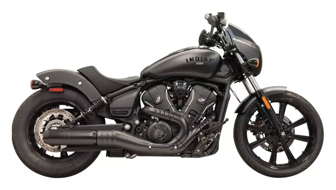 Bassani 4″ Slip-On Muffler With Billet End Cap For Indian Scout 2025-2026
