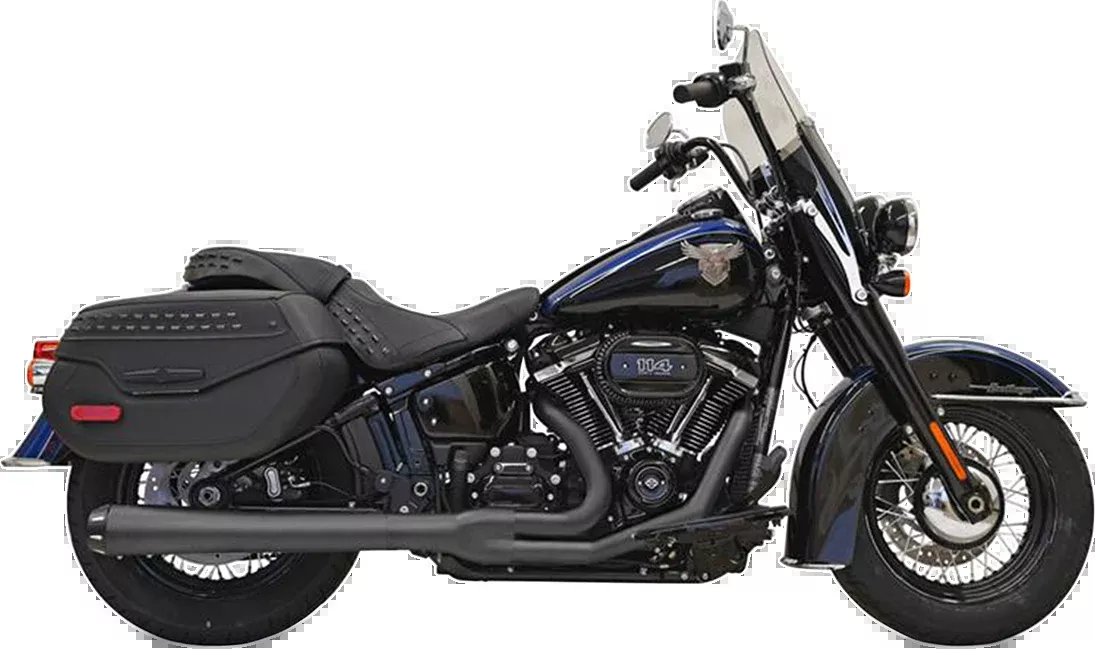 Bassani Black 2-1 Road Rage Exhaust System 2018-2024 Harley FLFB FLDE FLHCS FLHC
