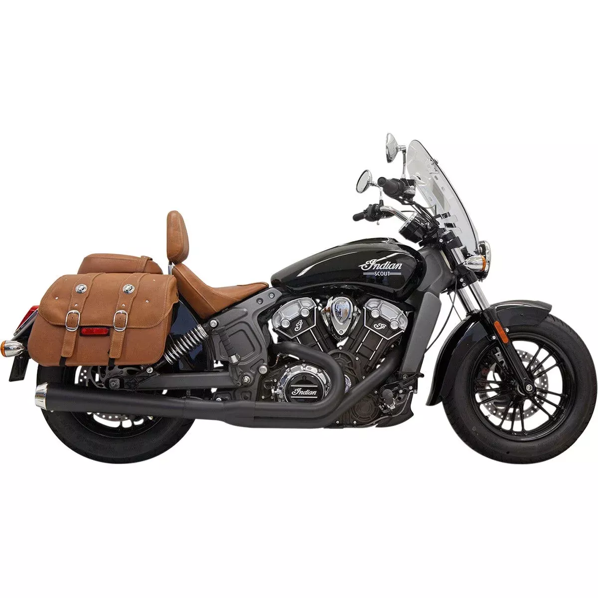 Bassani Black Road Rage 2-1 2Into1 Exhaust Long Megaphone Muffler Indian Scout
