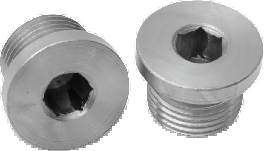 Bassani Chrome 18mm Exhaust O2 Sensor Port Plugs fits Harley Davidson
