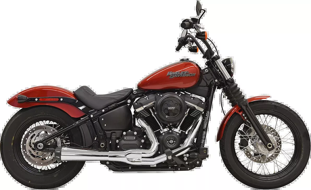 Bassani Chrome 2-1 Road Rage 4" Exhaust System 2018-21 Harley Softail FXBR FLFB