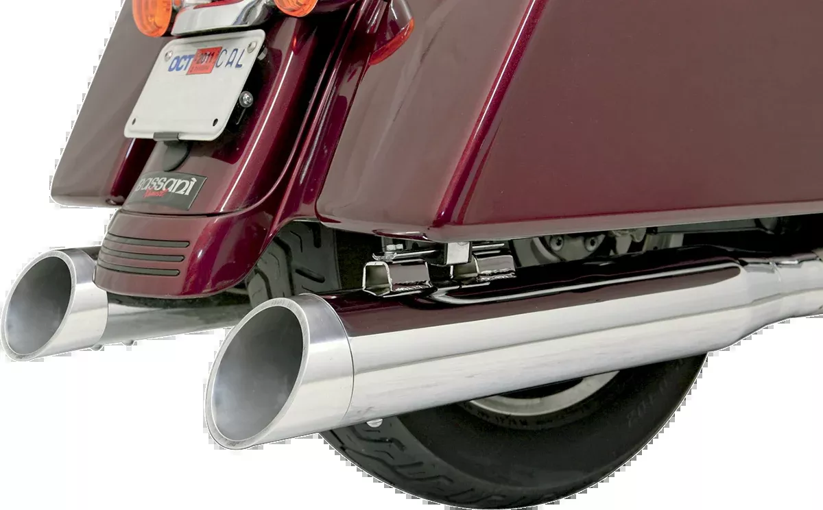 Bassani Polished 4" Slash Cut Exhaust Muffler End Cap for Harley Davidson