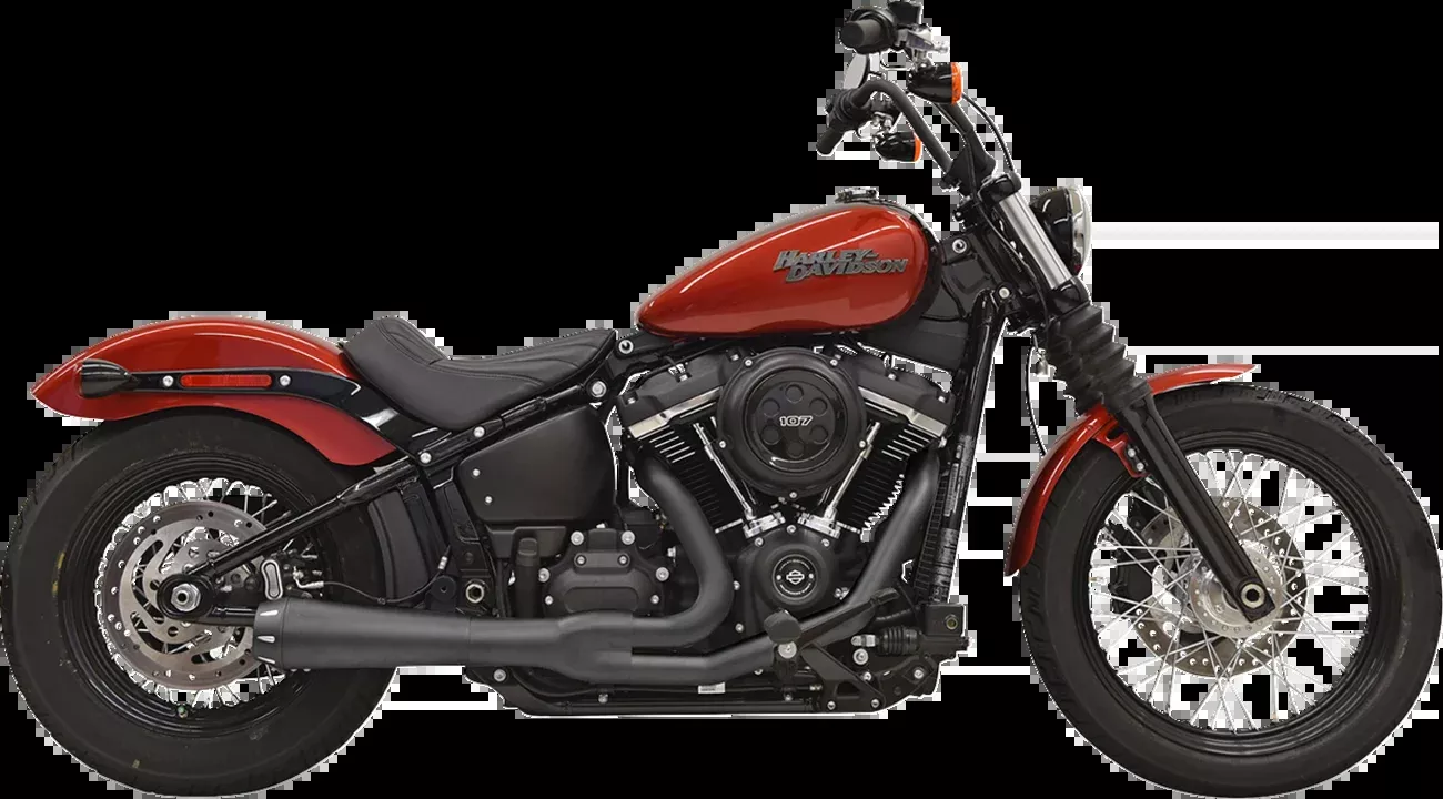 Bassani Road Rage 2-1 Black Exhaust System for 2018-2023 Harley Softail Fat Bob