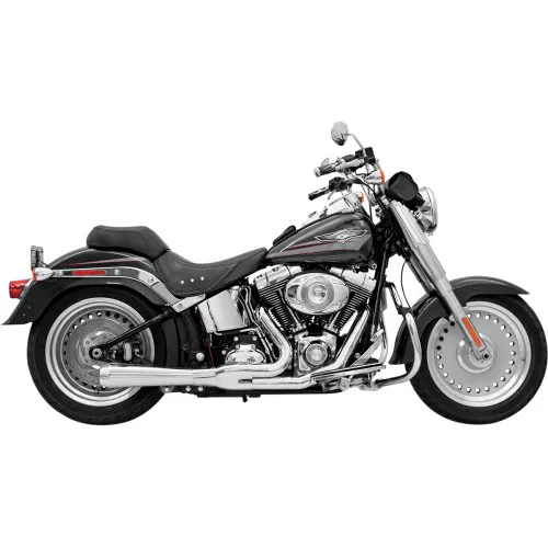 Bassani Short Road Rage 2-1 Exhaust System for 1986-2017 Harley Softail - Chrome