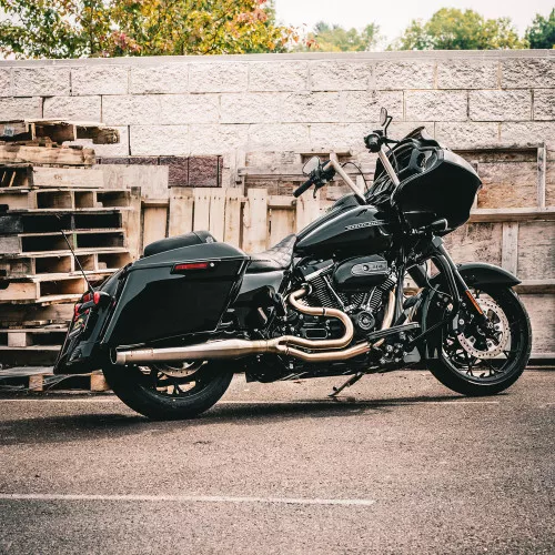Bassani Stainless Road Rage 3 Exhaust System with 4" Straight Can for 2017-2025 Harley Touring