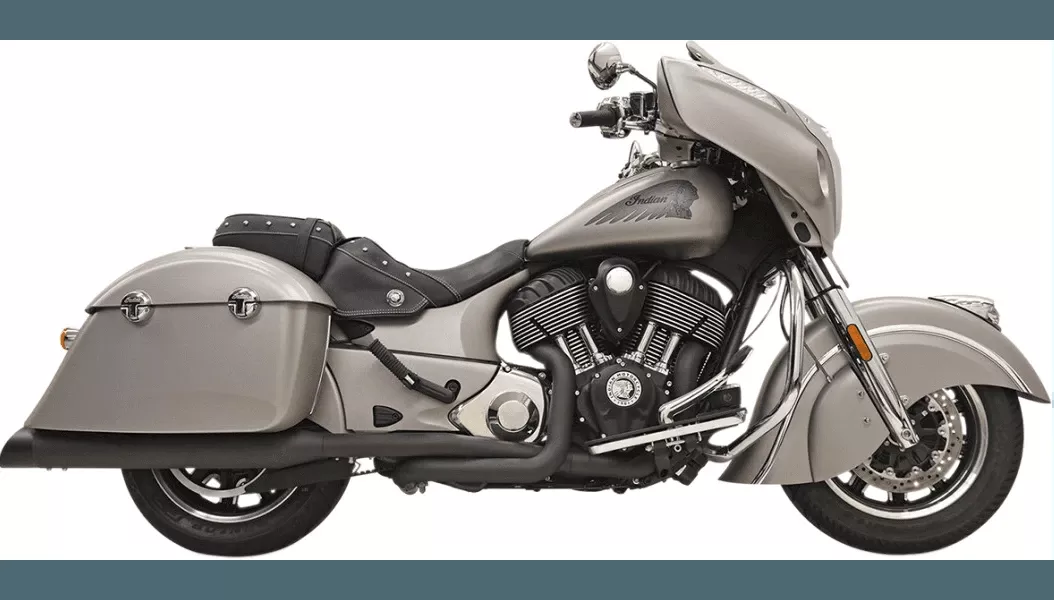 Bassani True Dual Exhaust System for '15-19 Indian Chieftain and Roadmaster - Black