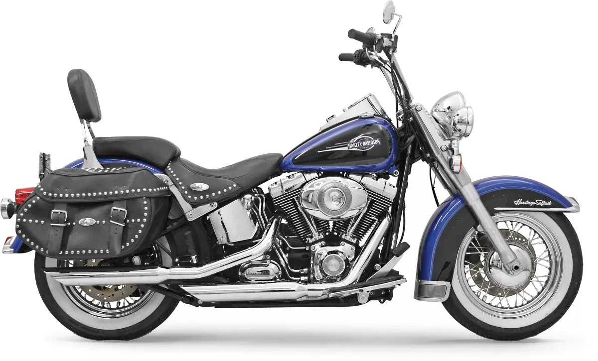 Bassani Xhaust 3" Mufflers - Chrome - Slash-Cut - Softail '07-'17 - 12117B
