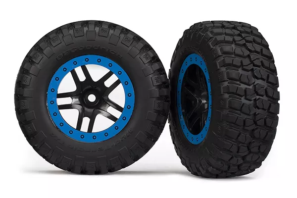 BFGoodrich Mud-Terrain Tires & Blue Beadlock Wheels, Assembled, for Traxxas