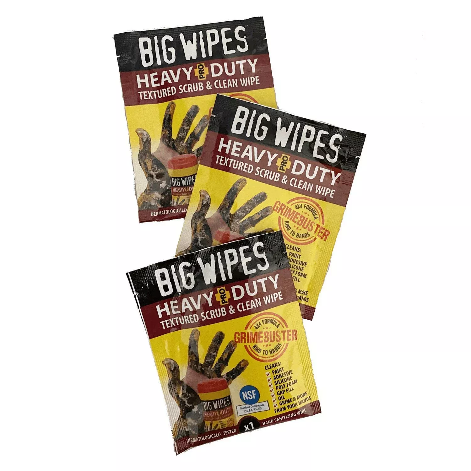 Big Wipes Heavy Duty Pro+ Scrub and Clean Wipes Singles – Bag of 25