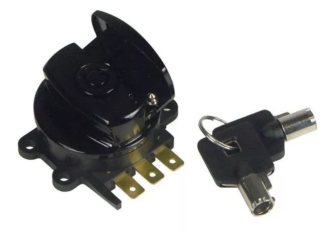 Black Electronic Fat Bob Ignition Switch Late Style Tank Mounted Harley 96-13