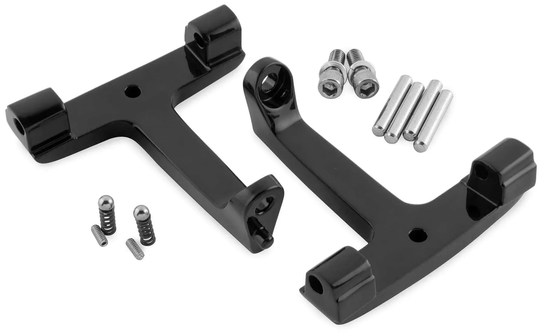 Black Repl OEM Passenger Floorboard Mounts T-Bracket Harley 93-15