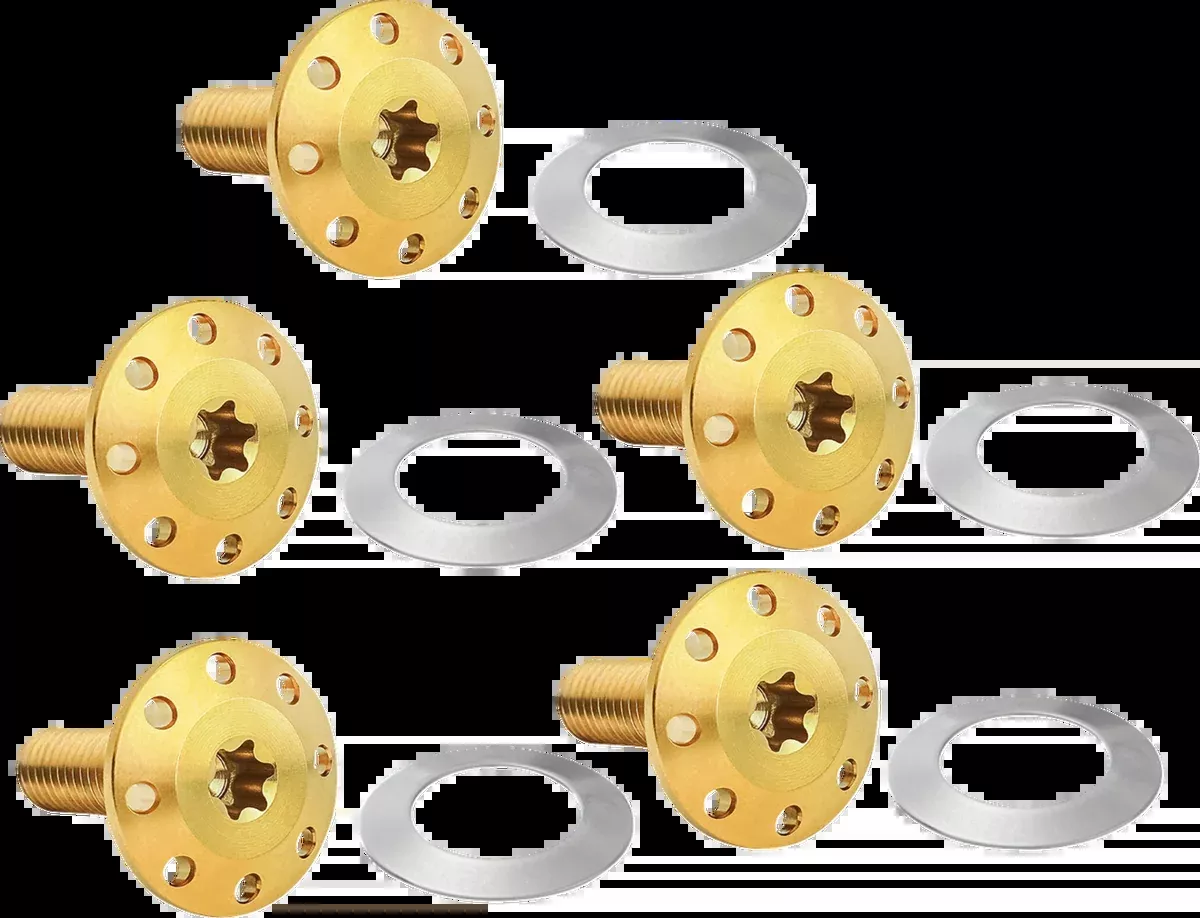 Bolt Kit - Holeshot/Front/Floating/Brake Rotor - Spoke Mount - Gold - 5 Pack