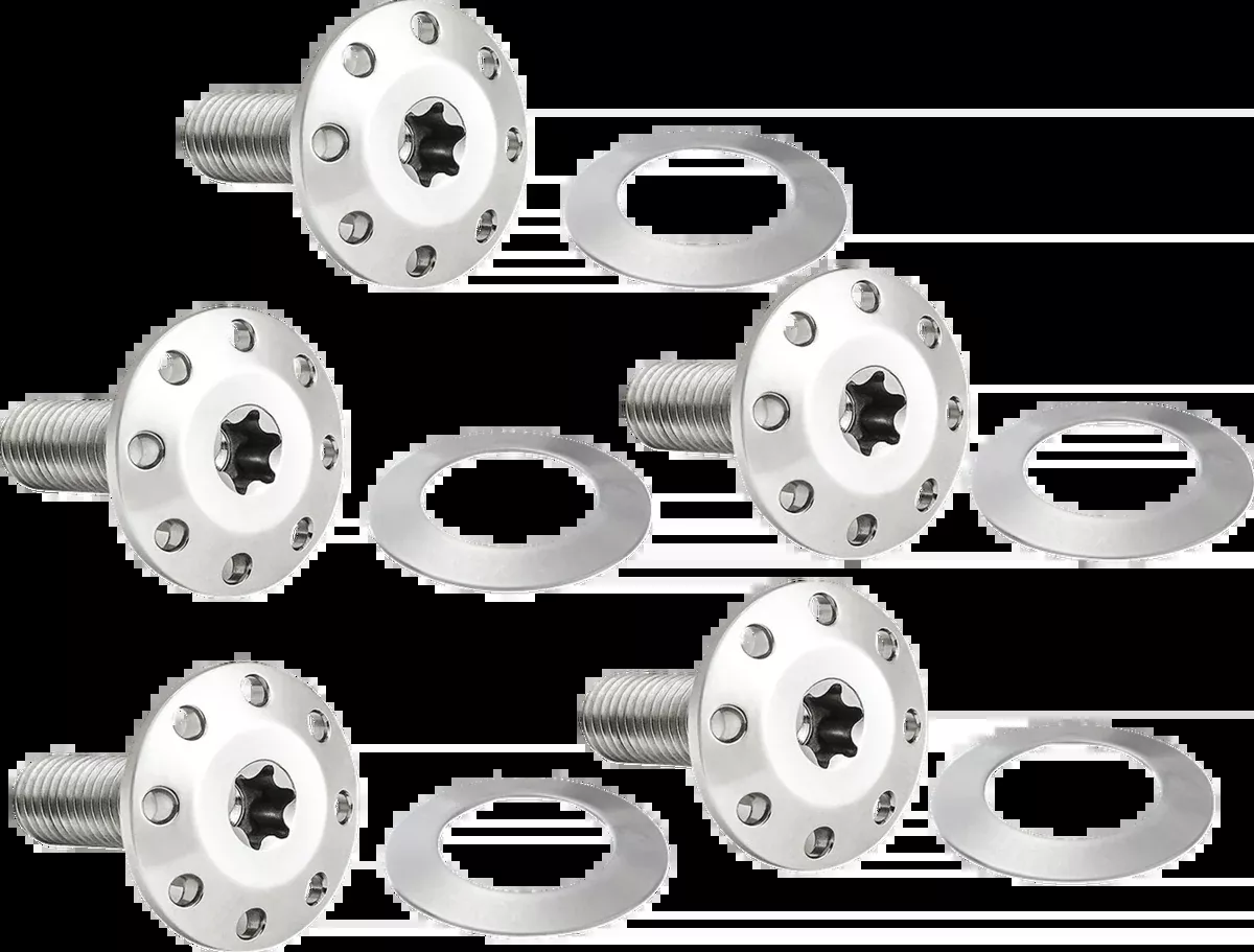 Bolt Kit - Holeshot/Front/Floating/Brake Rotor - Spoke Mount - Polished - 5 Pack