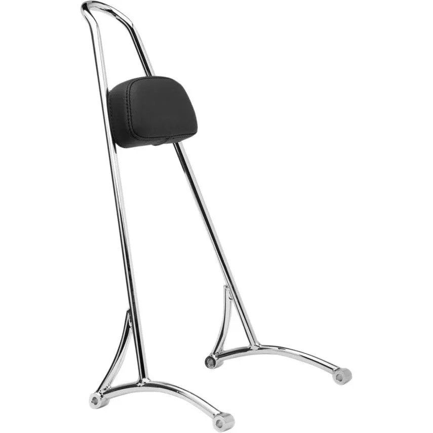 Burly Brand 20" Tall Version Chrome Sissy Bar w/ Pad for Harley Sportster 04-16