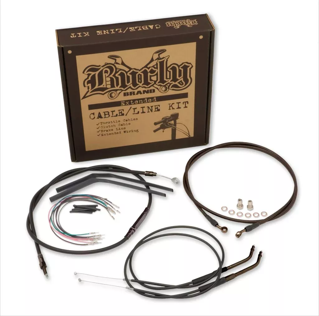 Burly Brand B30-1016 – 16-inch L Handlebar Installation Kit for Harley-Davidson – Black