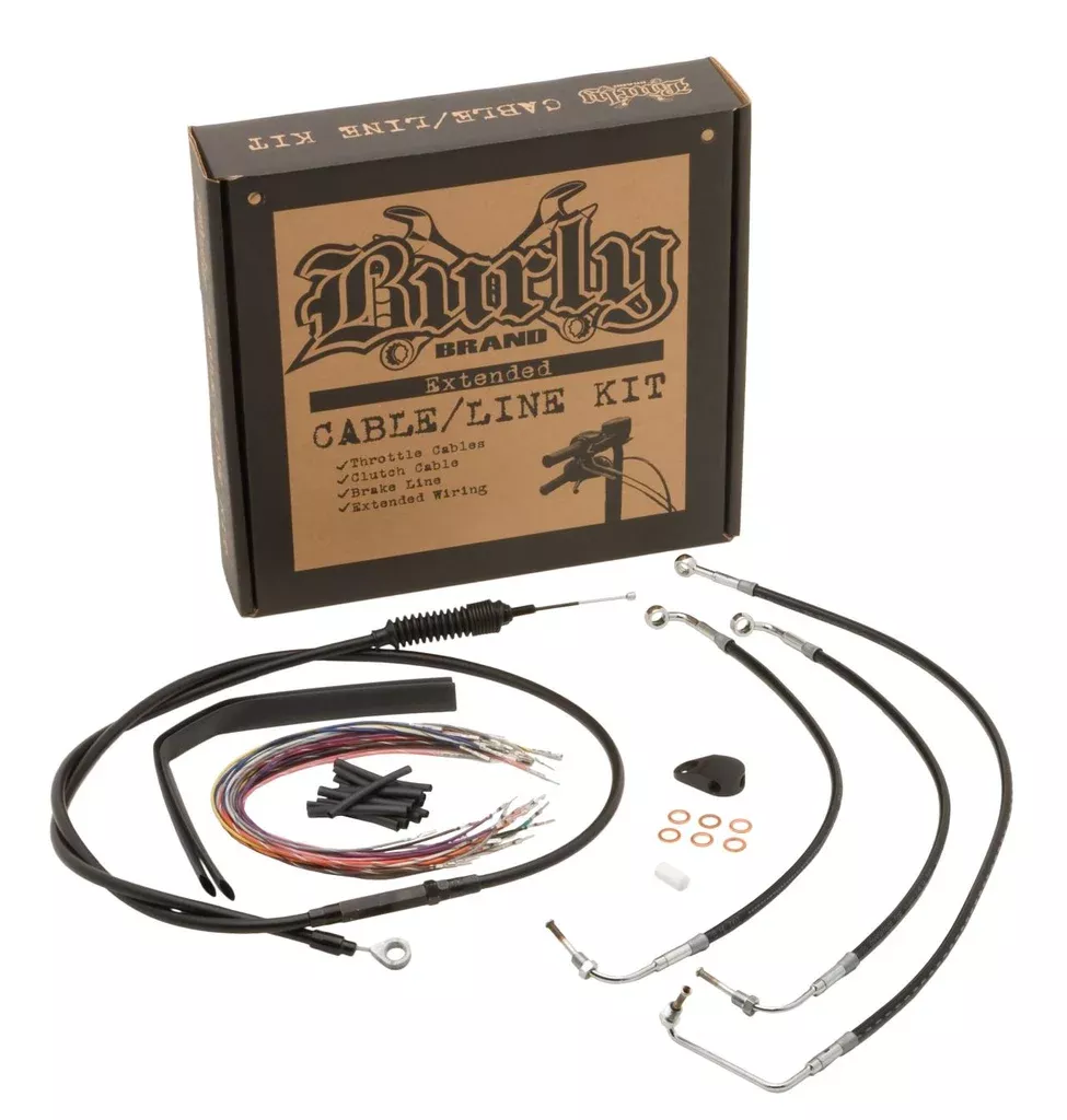 Burly Brand Brake & Cable Line Kit for Harley FLHX/ FLHT /C /U – Black – 13in – B30-1032