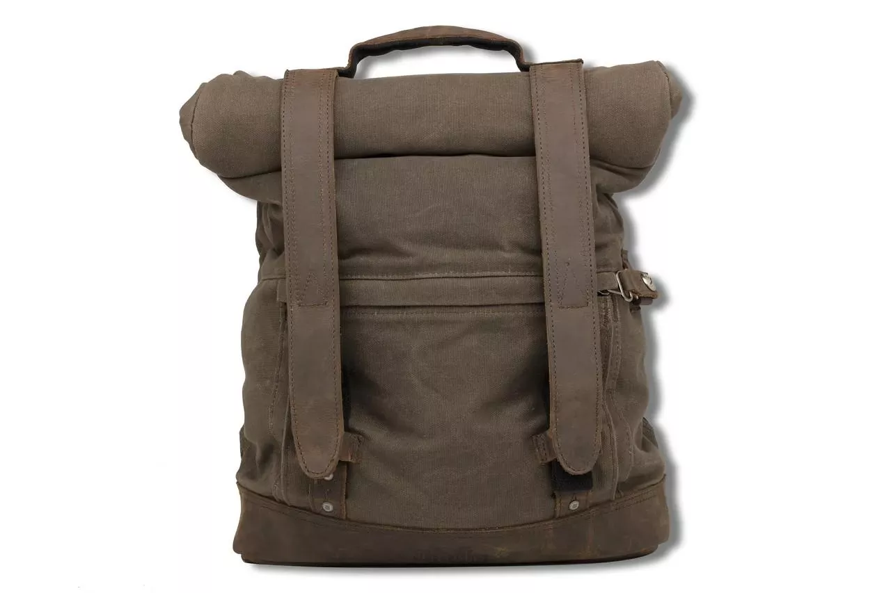 Burly Brand Waxed Cotton Backpack - Dark Oak