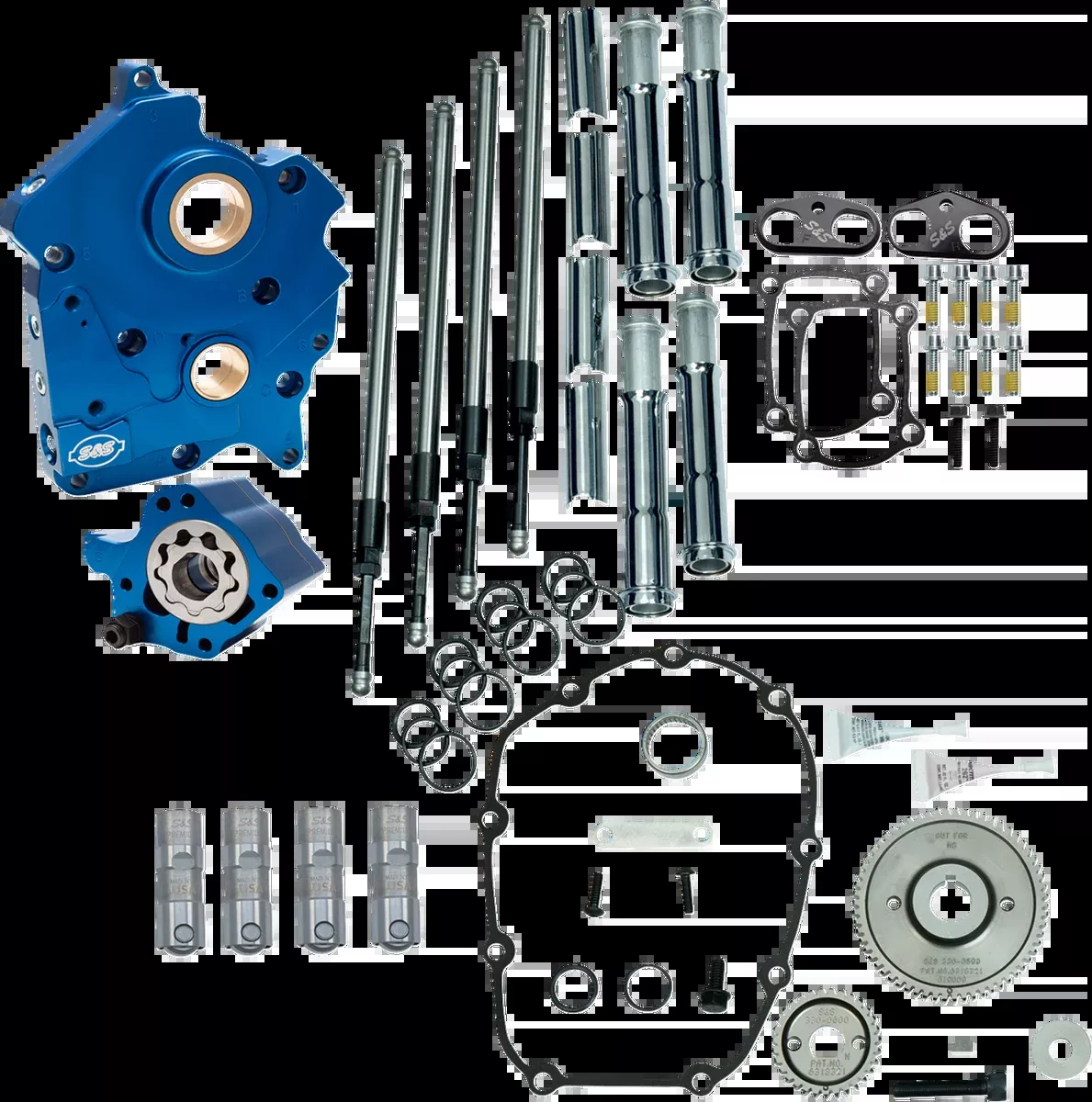 Cam Chest Kit without Cams - Gear Drive - Water Cooled - Chrome Pushrods - M8