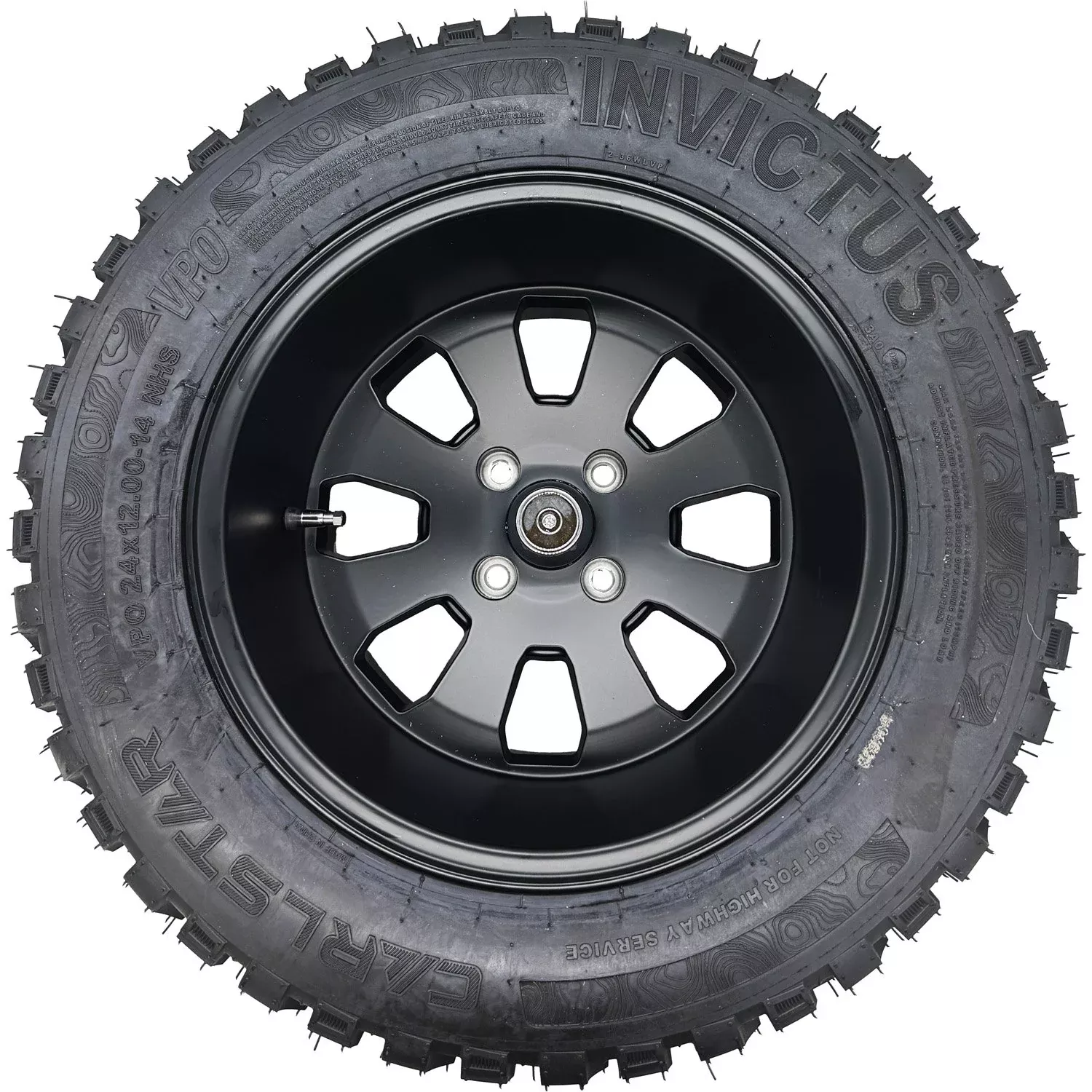 Carlstar VAL1400011 24×12.00-14 VPO Invictus 4 on 4″ with -2.3″ Offset