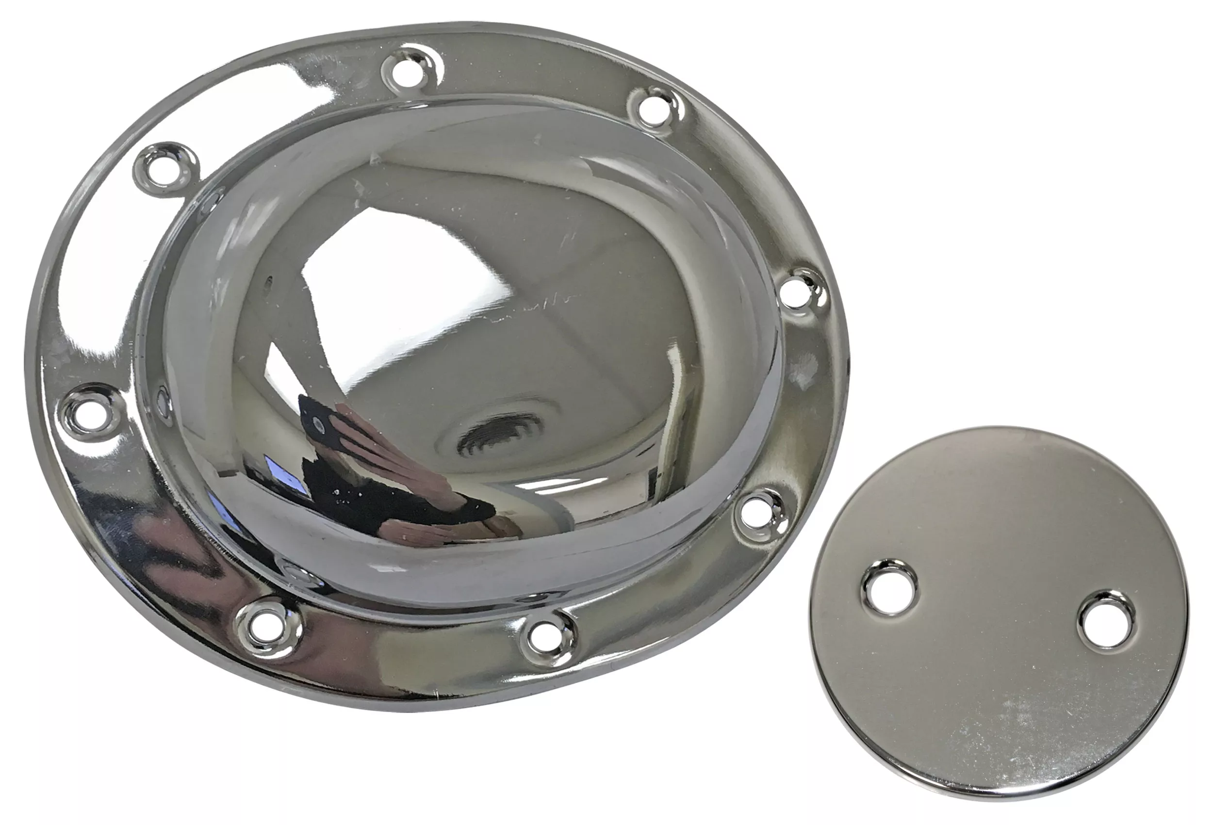 Chrome Clutch Cover Derby & Primary Inspection Cover Plate for Harley-Davidsons